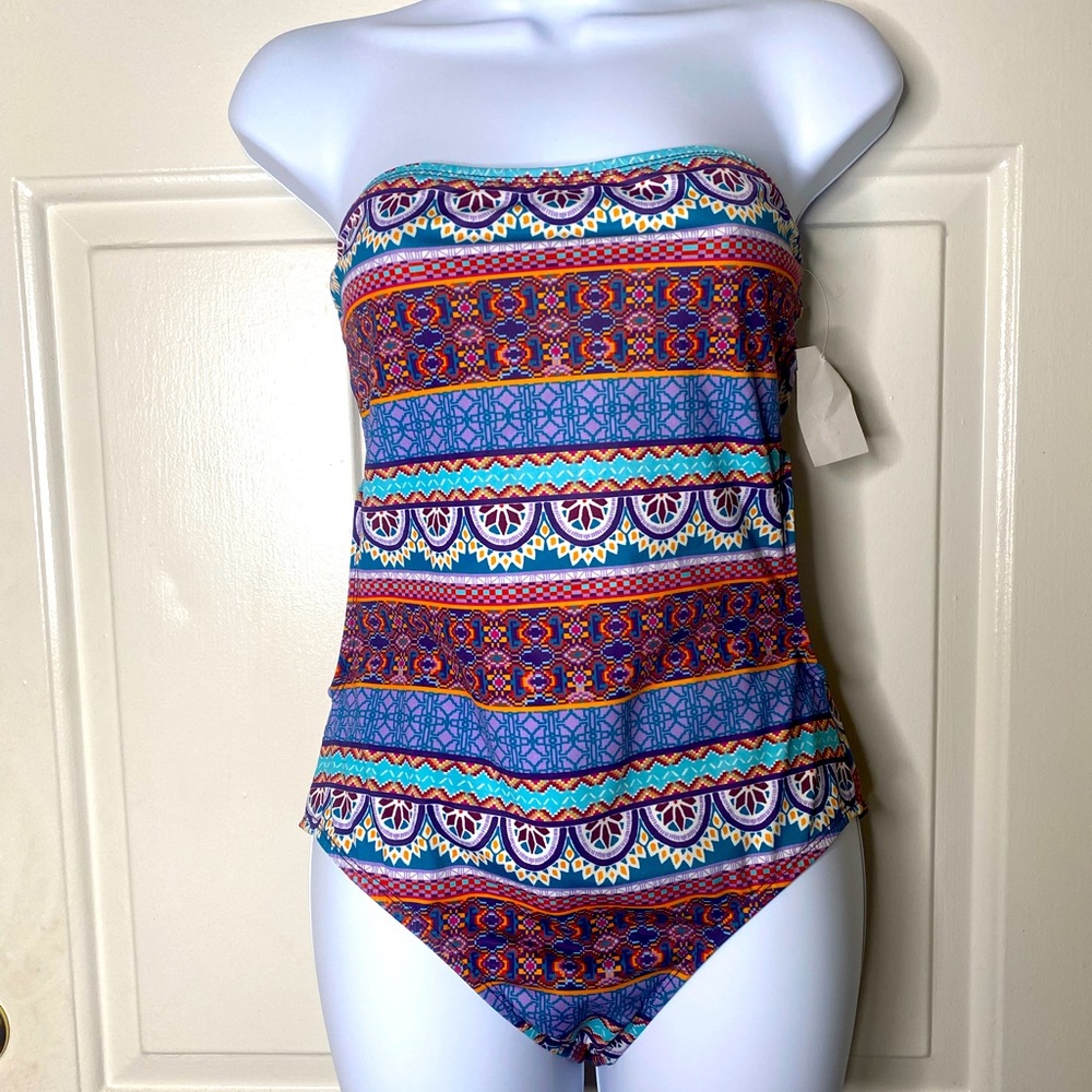 One‑piece multicolor Bandeau Swimsuit